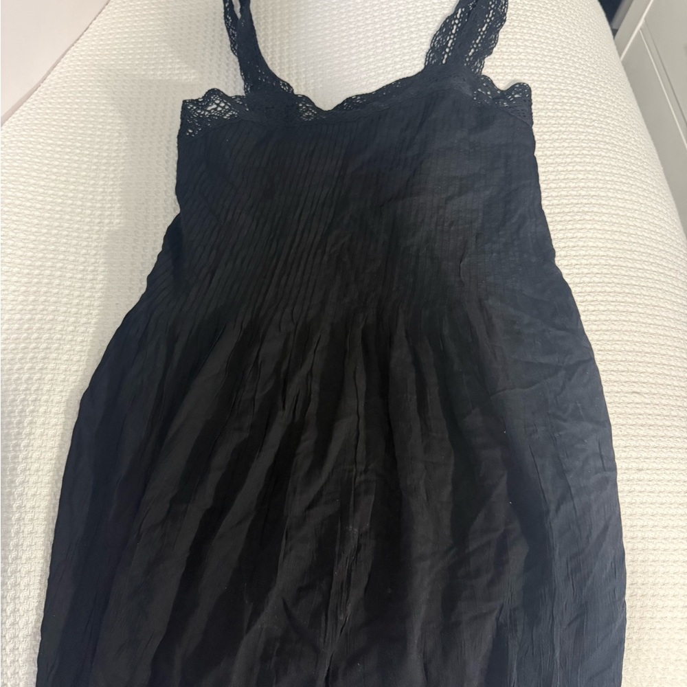 Wilfred Black Lace-Trim Sleeveless Dress